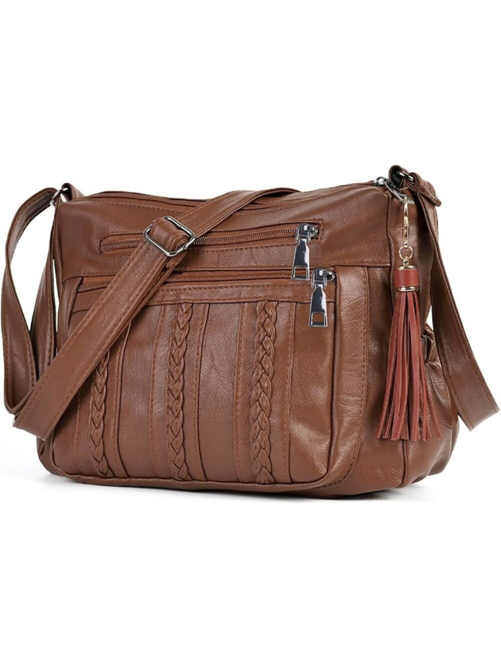 Stylish Soft PU Leather Crossbody Purse for Women | Multi Pocket Shoulder Bag